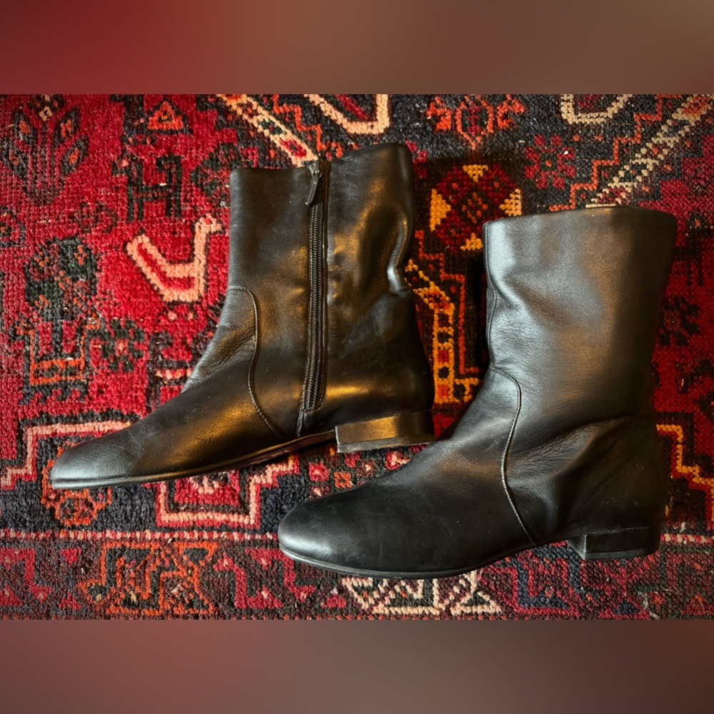 Black leather boots